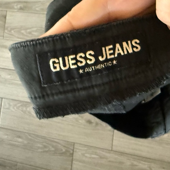 Guess Vintage|Black y2k Mini micro Skirt with Zipper Pockets,moto style••size 30 - Picture 4 of 7